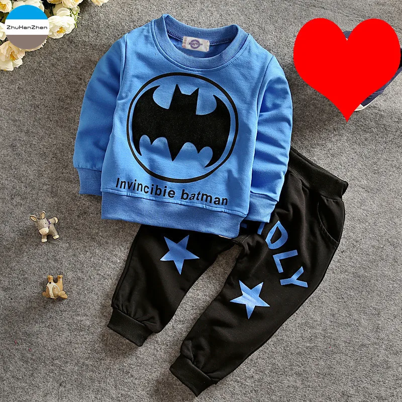 

2017 cartoon 0 to 24 months baby boys and girls clothing sets coat + pants children's clothes suit infant kids casual wear