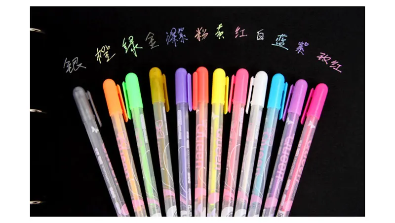 Kawaii 12 Colors Photo Album Pen Watercolor Gel Water Chalk Highlighter Painting DIY Drawing Scrapbooking Albums Decoration Pens