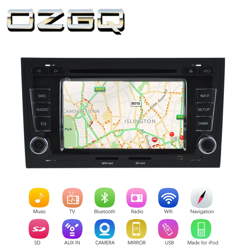 Cheap OZGQ Double Din 2G RAM 16G ROM Android 7.1 Car Stereo DVD Player Support TPMS Wifi OBD2 For AUDI S4 2005~2009 2