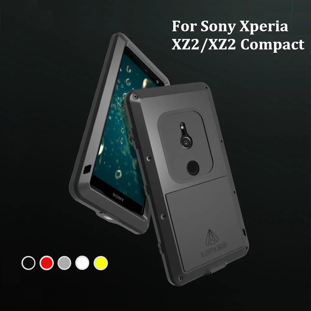 

LOVEMEI Powerful Waterproof Metal Case For Sony Xperia XZ2/XZ2 Compact Full Body Back Cover ShockProof Defender Phone Case