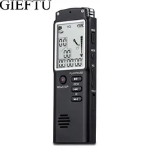GIEFTU T60 Profesional 8 GB Tiempo de Grabación de Pantalla Digital de Voz Audio Dictáfono de la Grabadora Reproductor de MP3