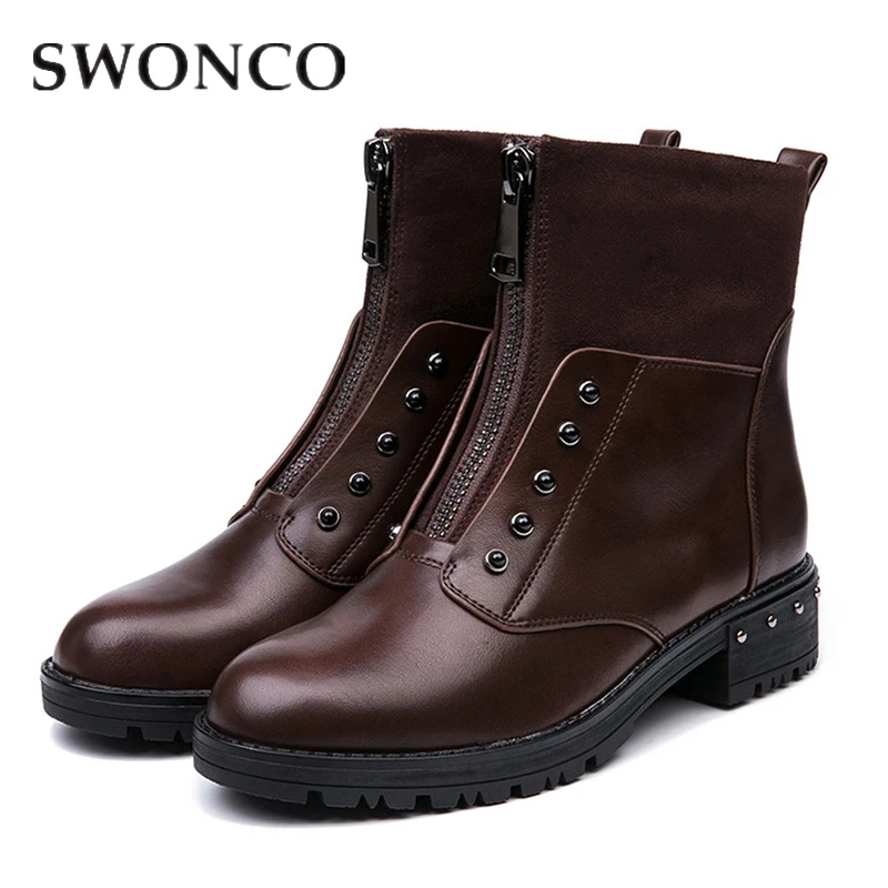 

Shoes Woman 2019 New Fanshion Women's Snow Boots Winter Ladies Solid Color Martin Boots Short Plus Velvet Warm Cotton Shoes36-41