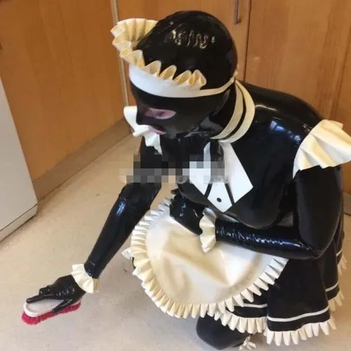 Cool 100/% Latex Rubber Night Club Handaome Hooded Fancy Ball Skirt Size S-XXL