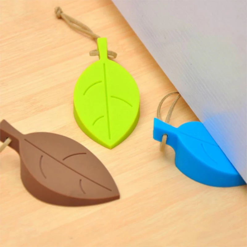 1Pcs Silicone Finger Protector Door Stopper Cute Leaf Shaped Door Stoppers Holder Children Kids Safety Guard Home Decor