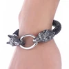 Bracelet avec tête de loup pour hommes, en cuir tissé, accessoire Punk, corde charmante, chaîne à la main ► Photo 1/6