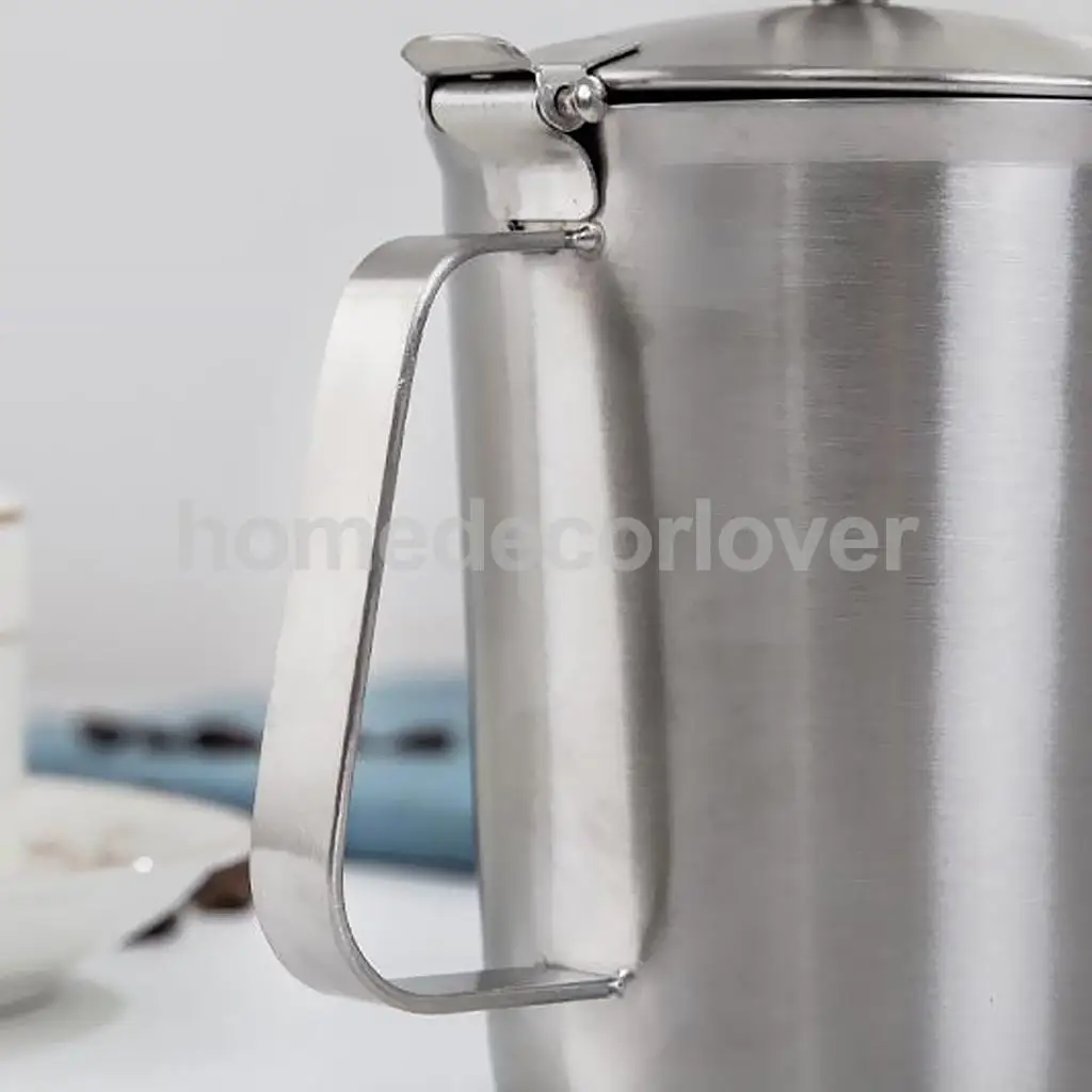 Stainless Steel Coffee Tea Mug Cup with Lid and Graduation with Handle Hot Tea Milk Vacuum Cup 500ml - 2000ml