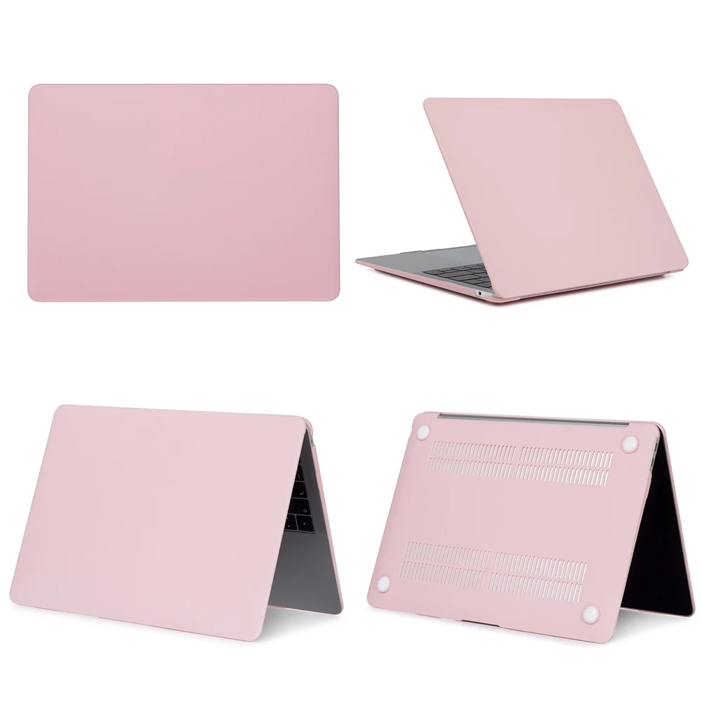 Матовый чехол для ноутбука с кристаллами для Macbook Air 11 retina 12 Pro 13 15 Bar, чехол с сенсорным ID для mac book New Air 13 чехол A1932 - Цвет: Matte New Pink