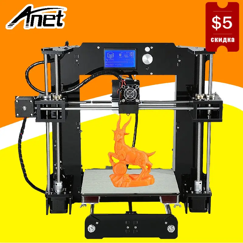 Anet High Precision A6 3D Printer Easy Assembly Prusa i3 Reprap DIY Kit Hotbed LCD Screen Nozzle 16GB SD Card Ship From Moscow