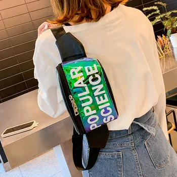

Shiny Letter Square Waist Bag Women Bling Bling Unisex Fashion Letter Colorful Belt Bag Shoulder Bag Crossbody Bags Chest Bags