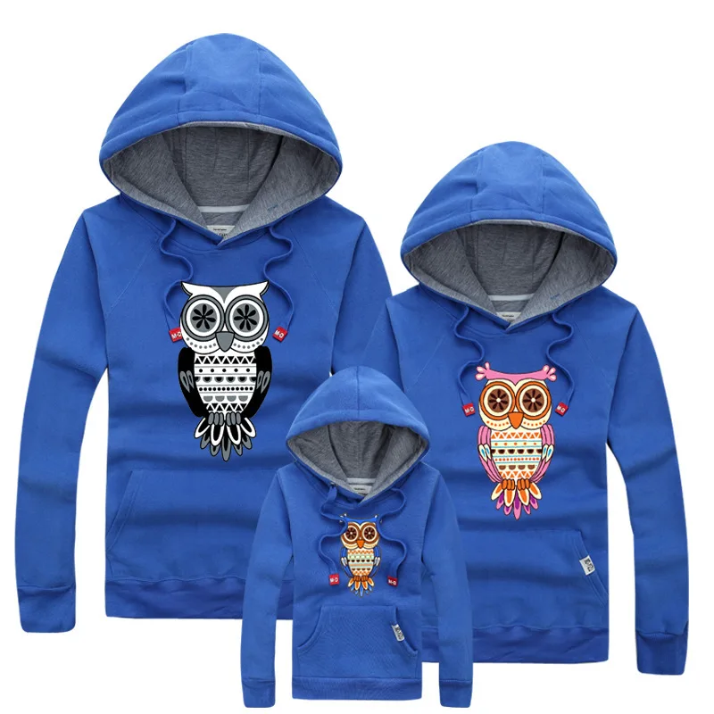 Famili Mirada Versión Coreana Ropa Sudaderas Con Capucha Sudaderas de Invierno 2015 Juego de La Familia Búho Algodón Grueso Coincidencia de S XXXL|Trajes iguales de familia| - AliExpress