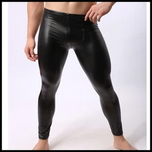 WOWHOMME Брендовые мужские черные брюки-карандаш из искусственной кожи для фитнеса/Веселые эластичные Бодибилдинг узкий брюки