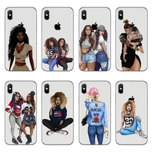 Fashion swag black girl drawing Case For iPhone XS XS Max