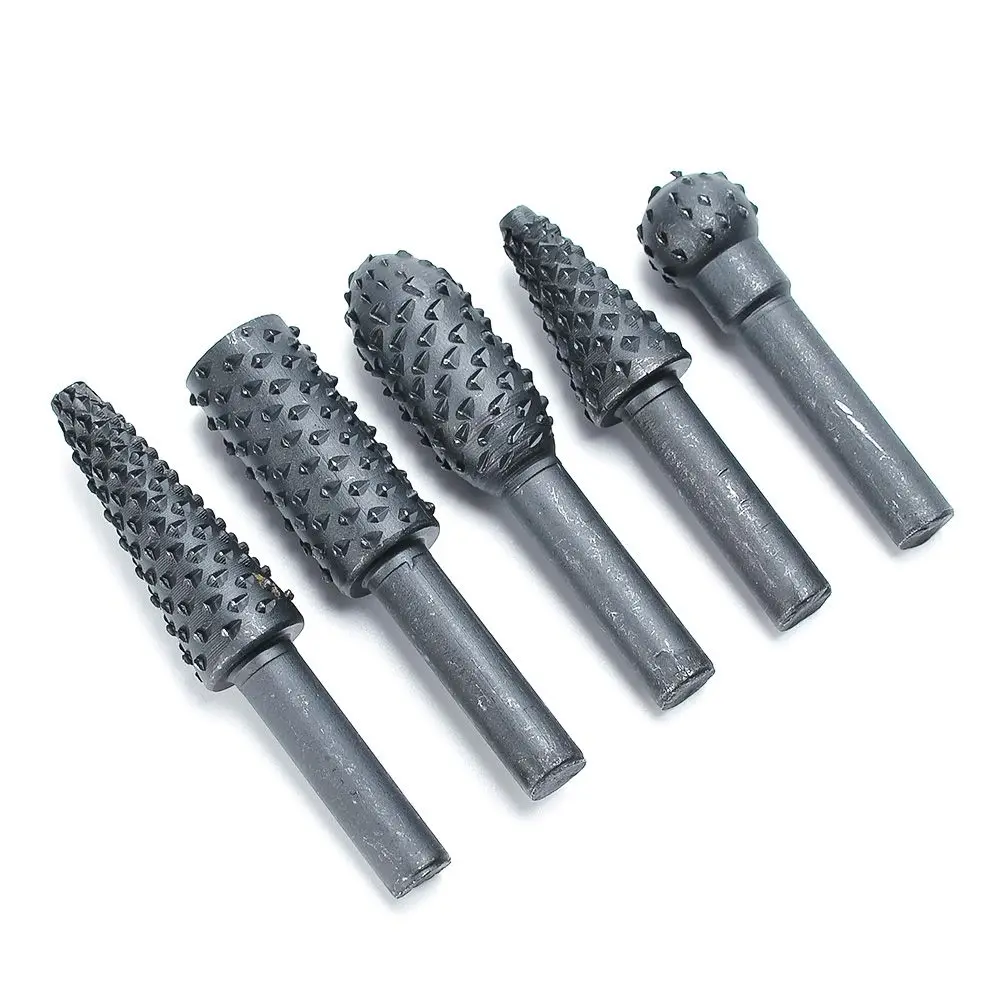 New 5pcs Black Steel Rotary Burr Set 1/4'' 6mm Shank Wood Rasp Drill Bits ak8 New 5pcs Black Steel Rotary Burr Set 1/4'' 6mm Shank Wood Rasp Drill Bits ak8
