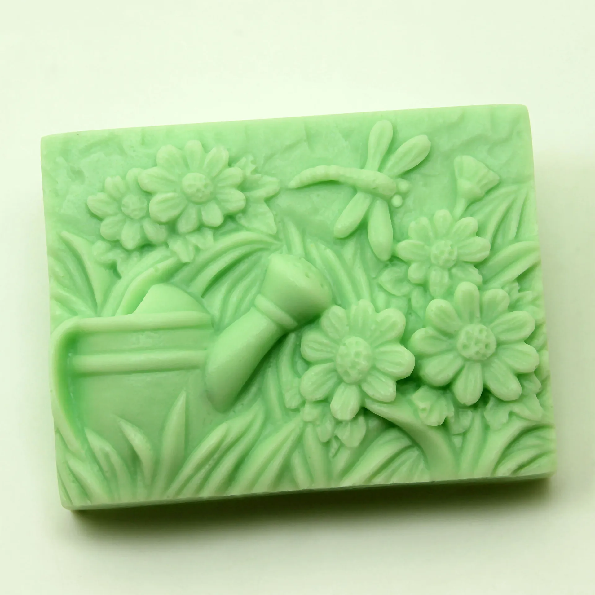 

Dragonfly flower pattern Rectangle Soap mould Handmade Craft Soap Making Silicone Mold