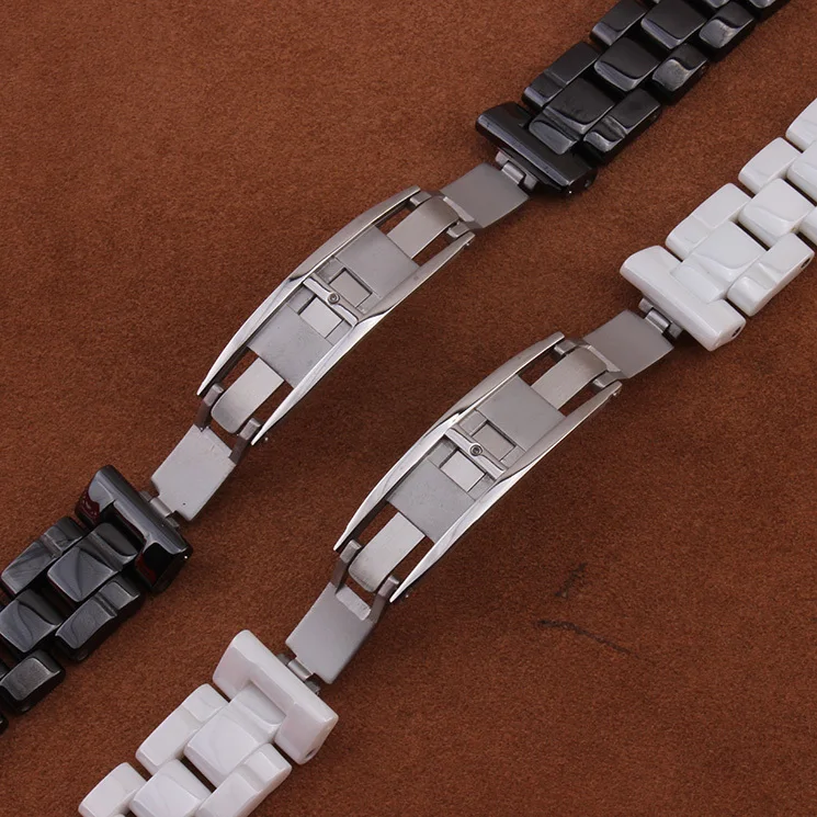 Ремешок для часов керамический черный ремешки для часов 19 мм 16 мм ремешок выпуклый рот Твердые звенья складная застежка для мужчин бренд роскошное платье новые часы