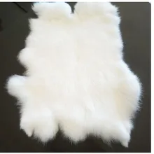 100% genuine rabbit fur rug in white 40*24cm, natural shaped real rabbit fur mat for furniture , DIY rabbit fur material SALES