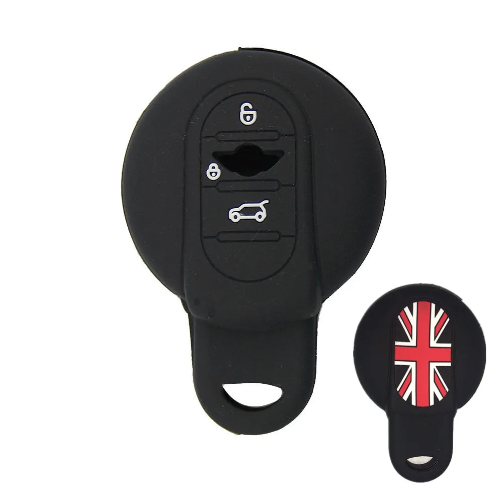 OkeyTech ключа автомобиля чехол силиконовый чехол для Bmw Mini Cooper S Roadster R55 R56 R57 R58 R59 Smart Key протектор сумка - Название цвета: Black Red