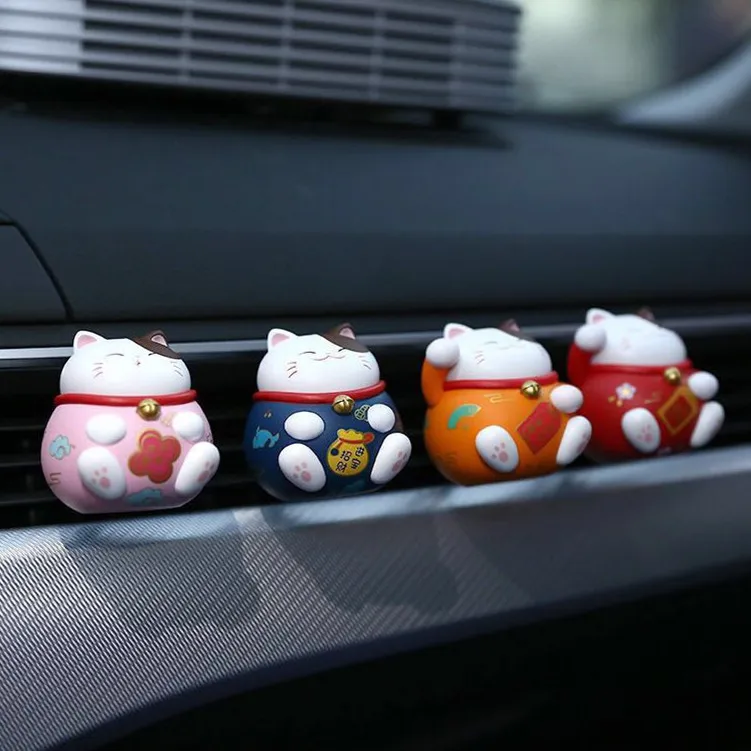 

MR TEA Car Perfume Clip Lucky Cat Car Air Freshener Automobile Air Conditioner Vent Decor Fragrance Smell Diffuser Accessories