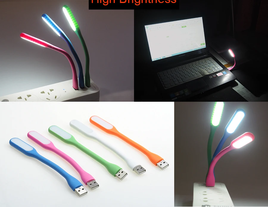 5 цветов USB мини светодиодный Ночной светильник и Портативный съёмный вентилятор гибкие настольная лампа Мощность банк/Тетрадь/компьютерной безопасности