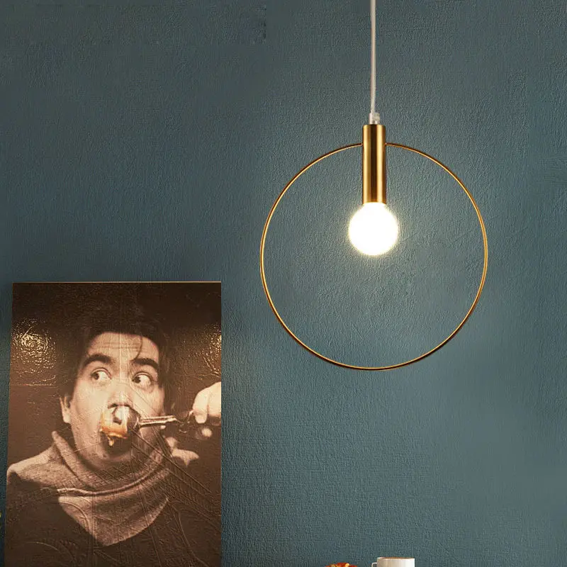 Modern Pendant Light For Lobby Dining Room Single Ring Arts Deco Lighting Suspension Luminaire Pendant Lamp
