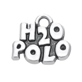 

10pcs Charms H2O Polo 12.9x11.6mm Antique Silver Color Pendant H2O Polo Charms For Jewelry Making Jewelry Findings