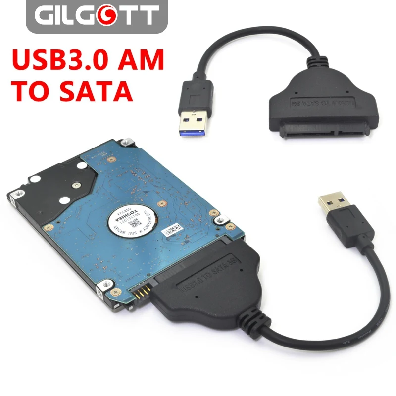 

USB3.0 to 2.5" inch SATA 22 Pin HDD SSD Hard Drive Disk Power Adapter Data Cable