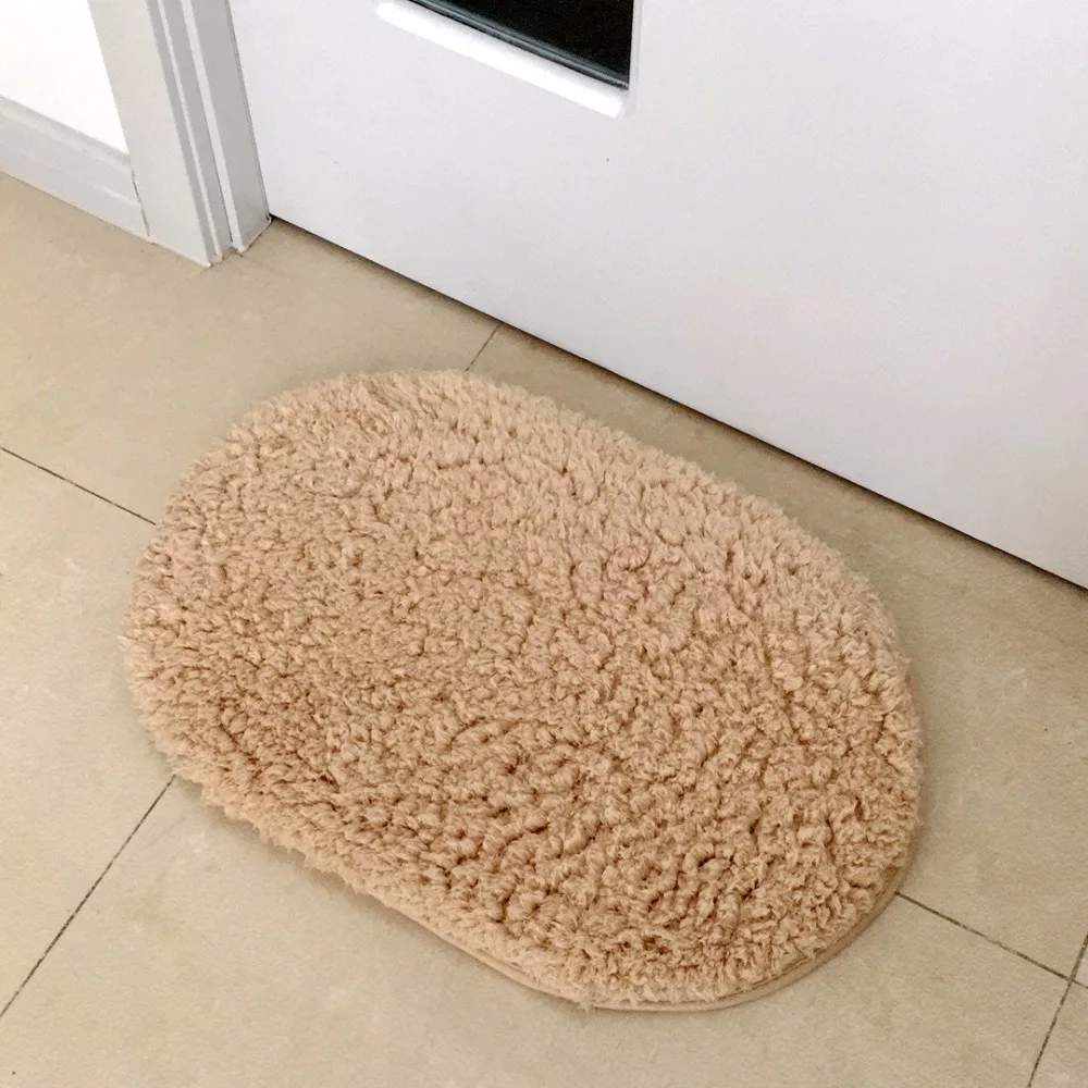 Door Mats Floor Mats Soft Plush Oval Floor Carpet Mat Cover Rug