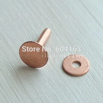 

20 Sets Solid Red Copper Rivets Burrs Permanent Fasteners Gauge Tack 9mmx3.3mmx19mm