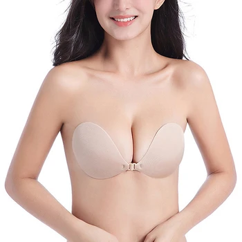 

Girl Invisible Bra Strapless Palm Support Sticky Front Buckle Bra women Self-Adhesive 3D palm rest type Bra Wedding accessories