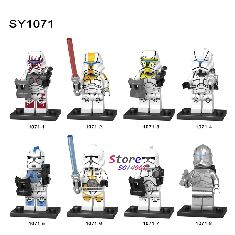 

1Set Series 1 Solider Captain Rex Jek 14 Commander Action building blocks toys for children