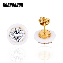 Новые модные большие хрустальные серьги черный, белый цвет Классический горный хрусталь серьги из нержавеющей для Для женщин Свадебная вечеринка ювелирные изделия