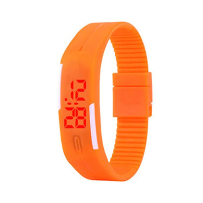 Лидер продаж, модные простые унисекс цифровые часы для женщин, мужчин для спорта на открытом воздухе, мужские relojes para mujer - Color: orange
