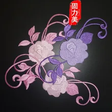 2 шт. Фиолетовый Зеленый Белый Красный Черный парч Вышитые утюг на патчи для одежды DIY мотив полосатая одежда наклейки на заказ значок