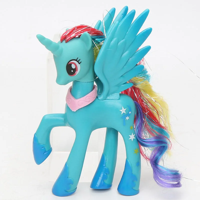 15 стилей 14 см игрушки My Little Pony Принцесса Селестия Луна Пинки Пай Радуга Дэш ПВХ Фигурки сумеречный единорог модель куклы - Цвет: style 7