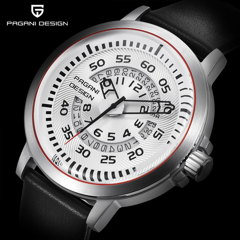 

PAGANI DESIGN Men's Quartz Watch Top Luxury Brand Leather Waterproof Personality Clock Full Calendar Mens Watches erkek kol saat