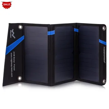 

PowerGreen Foldable Solar Panel 21 Watts 5V 2A Solar Charger Mobile Phone Battery Backup Power Supply Bag for Travelling