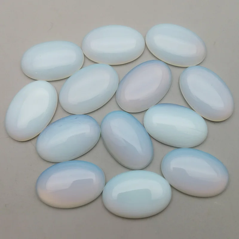 Wholesale fashion opal stone beads charms 20x30mm Oval CAB CABOCHON opalite no hole beads 12pcs/lot Free shipping