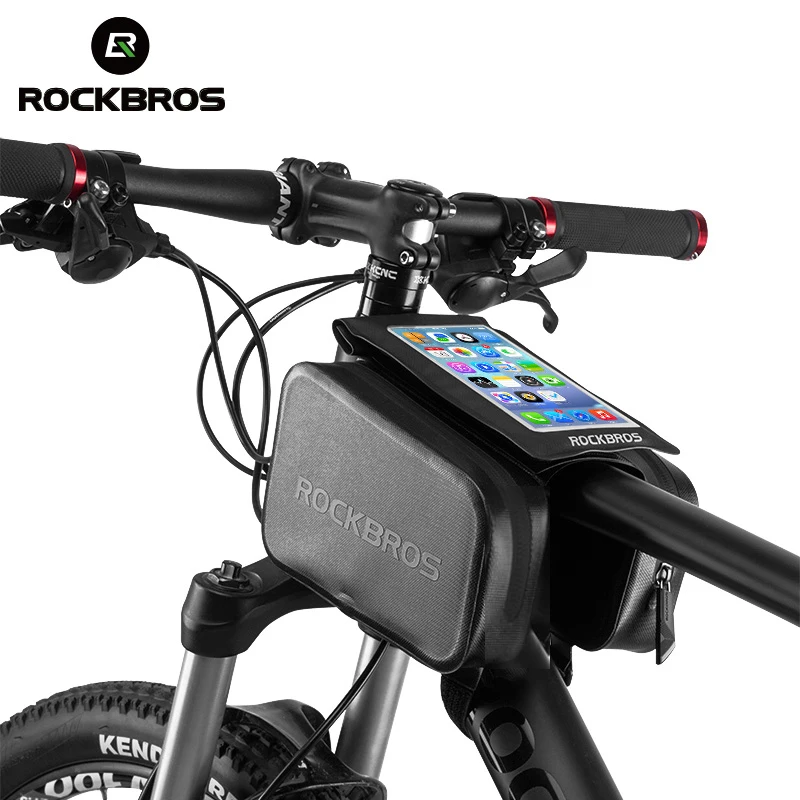 ROCKBROS велосипедная Водонепроницаемая рамка сумка BicycleTouch экран верхняя труба сумка 6 ''чехол для телефона сумка Pannier Аксессуары для велосипеда