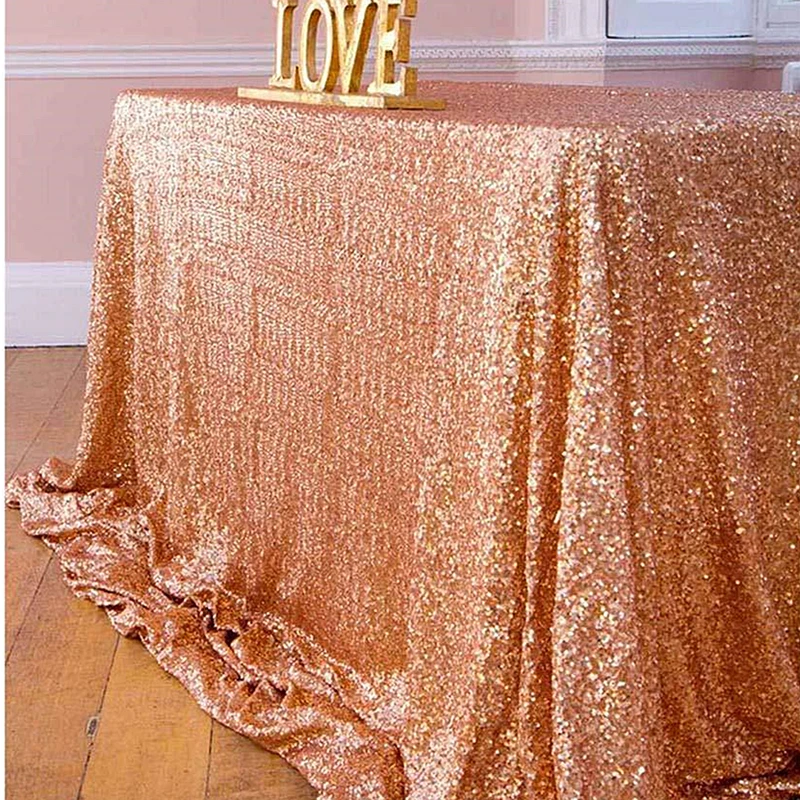 

275/300cm Sequins Glitter Rectangular Tablecloth Rose Red White Gold Event Party Decoration Supplies Table Runner Table Cloth
