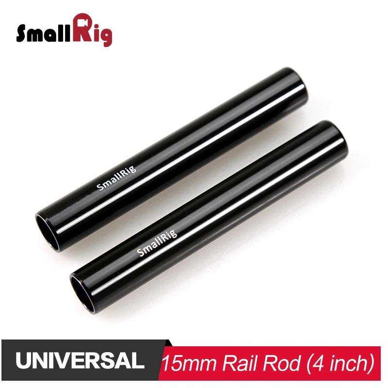 cheap SmallRig DSLR Camera Aluminum Alloy Pair of 15mm Rods (M12 4inch) for Monitor Microphone Attach 1049
