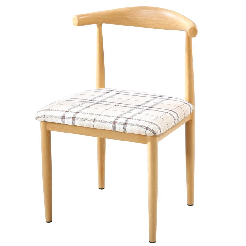 Dining Chair Home Cow Corner Chair Stool Backrest Table Modern Minimalist Restaurant Net Red Armchair Nordic Imitation Solid Woo