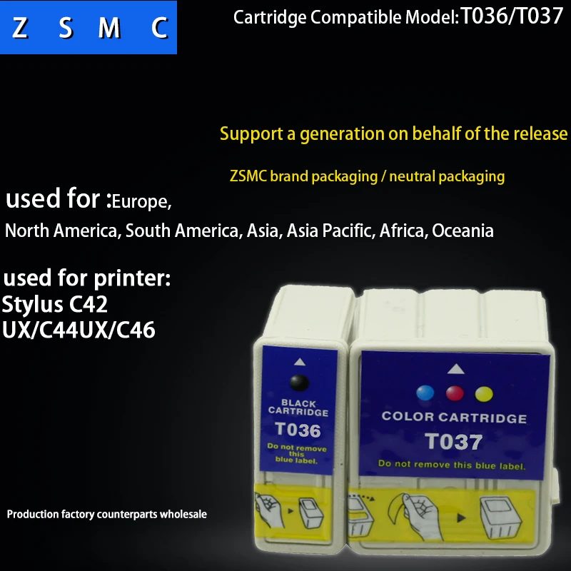 

2PCS Compatible T036 T037 ink cartridge for EPSON C42UX C44UX C46 printer