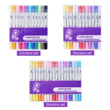 12/24/36 Цвета набор воды Цвета кисть двойной головкой Книги по искусству маркеры для канцелярских принадлежностей