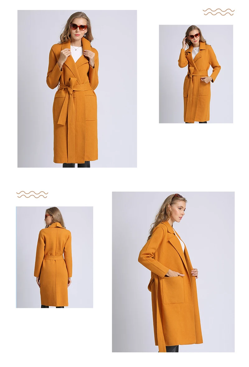 HCYO 2018 New Autumn Casual Women Jacket with Sashes Cardigan solid Coats Slim-fitting Female Oversized Multiple Long Sweater (2)