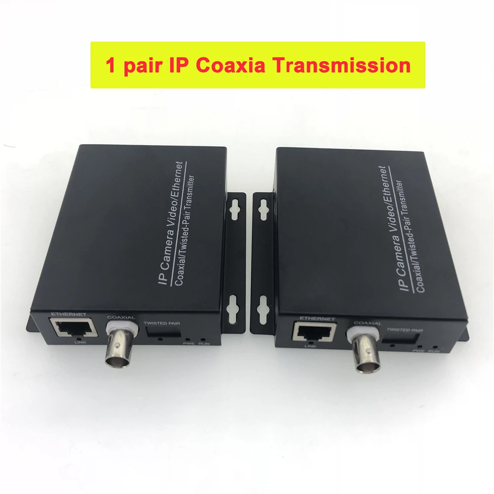 1 пара 10/100 м ip Coaxia передачи BNC для rj45 Порты и разъёмы IP удлинитель видеонаблюдения HD IP видео расширитель EOC Ethernet Coaxia удлинитель для головок 2 км