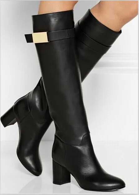 leather long boots for women