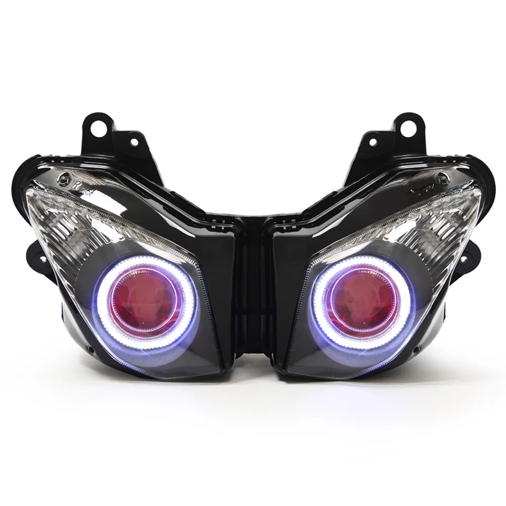 Buy KT Headlight for Kawasaki Ninja ZX10R ZX 10R 2008 2010 LED Angel Eye Red