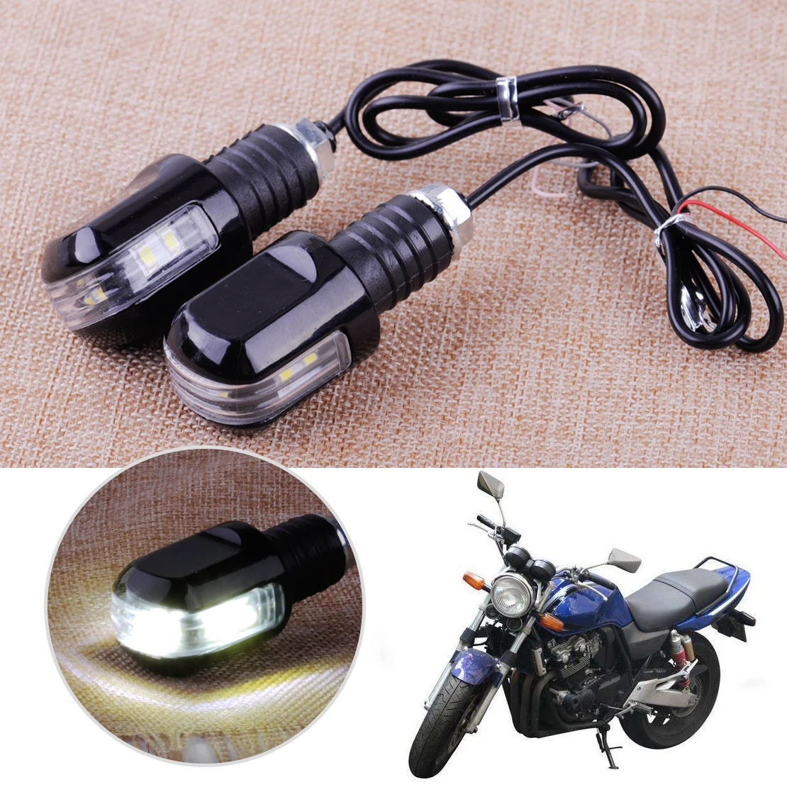 CITALL 1 Pair Motorcycle Turn Signal LED Light Indicators Blinker