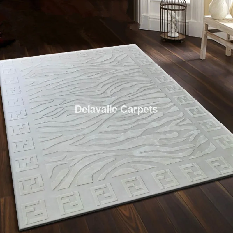 

Exquisite pattern high and low hair imported wool FF brand carpet bedroom living room silk carpet, custom size / color / logo