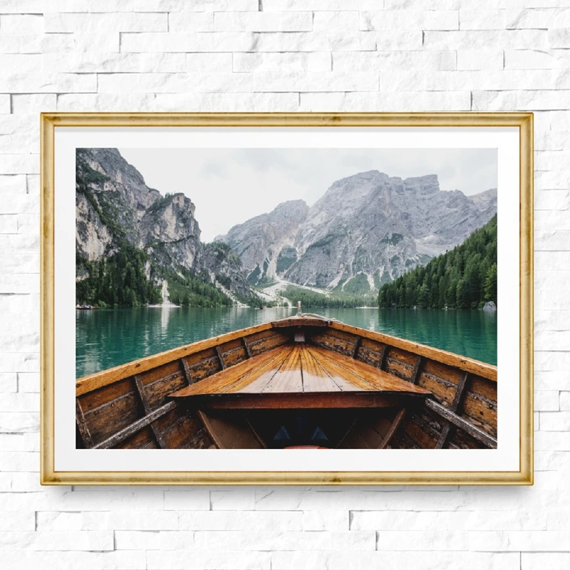Boat Print Sea Beach Nature Landscape Poster Wall Art Canvas Painting Modern Photography Picture Home Decor | Дом и сад